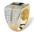 thumbnail image 3 of Opolski Fashion Men Square Faux Sapphire Rhinestone Inlaid Ring Party Club Jewelry Gift, 3 of 4