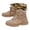 Beige, variant on Men's Mid Hiking Boots Outdoor Walking High Top Sneakers Lace Up Non Slip Ankle Boot Water Proof Camping Shoes Beige Size 9.5