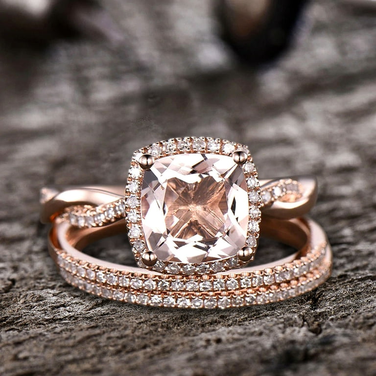 10k rose on sale gold wedding set