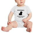 thumbnail image 2 of Warning: Protected by A Shih Tzu Dog Funny Baby Rompers Bodysuit (White,0-3 Months), 2 of 5
