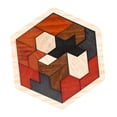 thumbnail image 3 of Bunblic Wooden Block Puzzle Logical Game Gift Challenging,Color Perception,Shape Pattern Block Geometric Tangram Jigsaw for Preschool 16 Blocks, 3 of 8