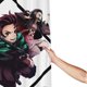thumbnail image 2 of Juego de cortina de ducha Kimetsu No Yaiba con ganchos, decoración para el baño, fácil cuidado, lavable a máquina, tela de poliéster duradera, cortina de ducha de tela impermeable, 66 x 72 pulgadas, 2 of 8