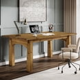 thumbnail image 4 of Solid Wood Executive Desk, 63" Farmhouse Home Office Computer Desk Writing Table Conference Table, 4 of 8