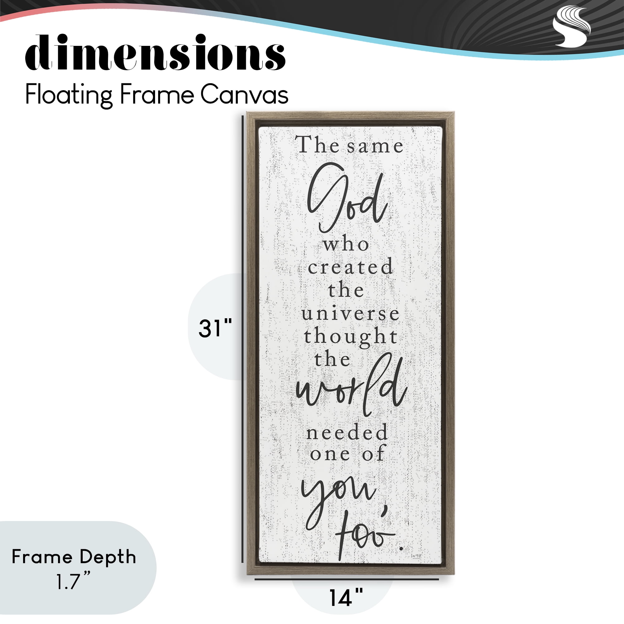 Stupell Industries The Same God Quote Brown Framed Floater Canvas Wall Art, design by Lux + Me Designs