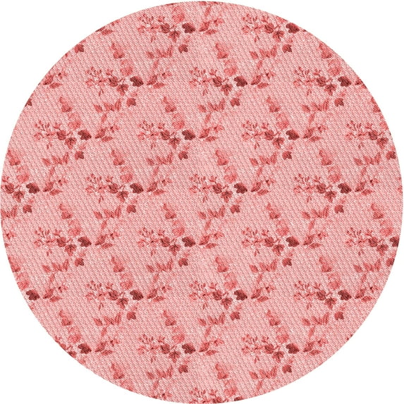 Ahgly Company Indoor Round Patterned Flamingo Pink Area Rugs, 5' Round