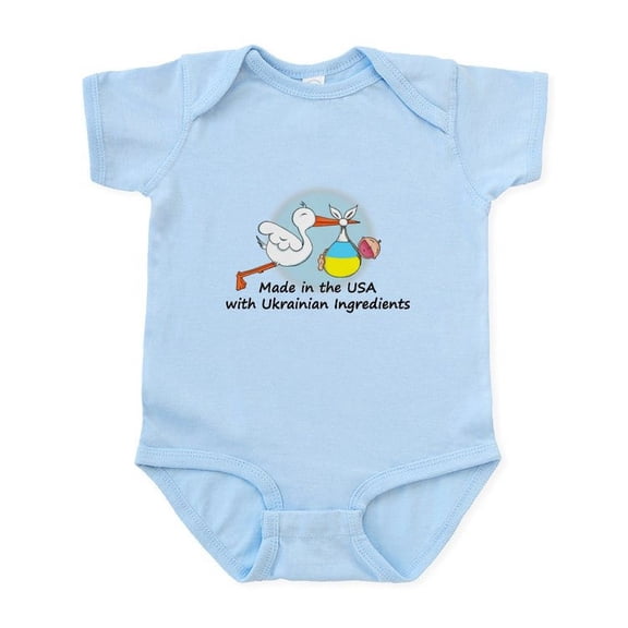 CafePress - Stork Baby Ukraine USA Infant Bodysuit - Baby Light Bodysuit, Size Newborn - 24 Months