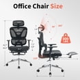 thumbnail image 2 of Ergonomic Office Chair, Computer Desk Chair Comfy with Adjustable Padded Headrest,Comfortable Lumbar Support &3D Armrest Gaming Chairs for Bedroom,Study,Student,Wide Seat,Black, 2 of 7