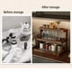 thumbnail image 4 of pstuiky Estante de escritorio de bambú acrílico de 3 niveles, exhibidor de juegos de té de madera, estante para tazas de café, adecuado para la mesa de comedor de la cocina o sala de té., 4 of 7