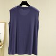 thumbnail image 5 of Besolor Women's Summer Tank Tops Crew Neck Casual Comfy Sleeveless Basic Shirts Solid Color Blouse Tee Loungewear, 5 of 5