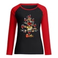thumbnail image 4 of Tops Para Mujer Camisas de Manga Larga Otoño Primavera Patchwork Navidad Impreso Cuello Redondo Camiseta Casual Odeerbi  ODB151476, 4 of 5