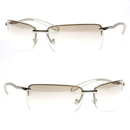 shades rimless rectangular sunglasses designer eyewear clear mens dialog displays option button additional opens zoom