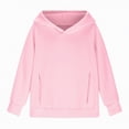 thumbnail image 5 of Towmus Long Sleeve Tops for Girls 1-14 Kids Solid Hoodies Fall Fashion Casual Hooded Sweatshirts Loose Comfy Trendy Pullover Tops with Pockets, 5 of 8