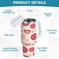 thumbnail image 4 of Heart on Circle Tumbler with Handle and Straw Lid 30 oz Insulated Vacuum Water Bottle Stainless Steel Travel Cup, 4 of 9