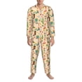 thumbnail image 3 of Lsque Groovy American Western Footwear Pattern Long Sleeve Pajama Set for Men - Soft 2-Piece Sleepwear and Loungewear Set with Pockets, Comfy Nightwear-Small, 3 of 7