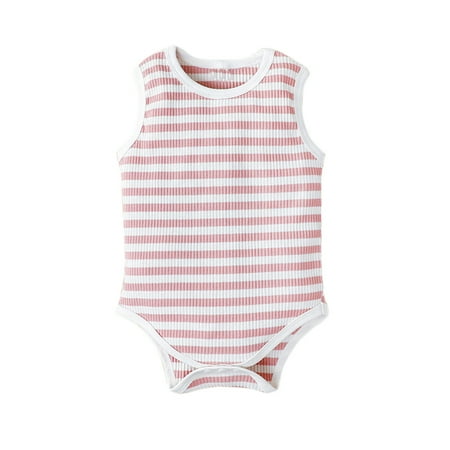 

Uuszgmr Baby Jumpsuit For Boys Girls Easter Sleeveless Bodysuit Stripe Infant Romper Jumpsuit Romper Jumpsuit Pink Size:3-6 Months