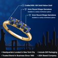 thumbnail image 2 of Gem Stone King 10K Yellow Gold Blue Mystic Topaz Engagement Ring for Women | 1.50 Cttw | Round 5MM | Gemstone November Birthstone | Size 9, 2 of 6