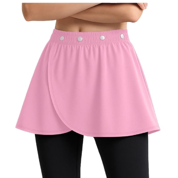 SWSMCLT Women's Yoga Wrap Skirt Summer Fashion Sport Mid Above Knee Classic Outdoor Thin Fall Elastic Spring Pink X-Small-Large