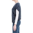 thumbnail image 3 of Max Studio London Womens Bubble Hem Basic T-Shirt, Blue, Large, 3 of 7