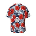 thumbnail image 2 of Wukai Leaves And Flowers Men's Casual Short-Sleeve Button Down Shirt - Lightweight Summer Dress Shirt for Daily Wear-Medium, 2 of 7