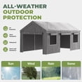 thumbnail image 6 of BaPiPro 10x20FT Grey Gable Top Carport, Multifunctional Outdoor Storage Shelter with All-Weather Metal Frame for Patio Vehicle Parking & Outdoor Gear Storage, 6 of 8