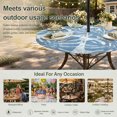thumbnail image 6 of Round Outdoor Tablecloth with Umbrella Hole and Zipper, Blue Monstera Deliciosa Tablecloth with Elastic Waterproof, Summer Botanical Tropical Patio Table Covers for 45" - 54" Picnic Pool Tables, 6 of 9