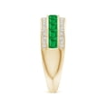 thumbnail image 5 of ANGARA Natural Channel-Set Square Emerald and Diamond Half Eternity Band in 14K Yellow Gold for Women (Size-2.5mm) | May Birthstone, Anniversary, Jewelry Gift for Women | Natural Emerald Ring, 5 of 10