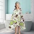 thumbnail image 6 of Green Football Monogram Pattern Hooded Bath Towel，60"x35" for Ages 3 To 12 Kids, Quick Dry Lightweight Soft Microfiber Hood Beach Towel Cover Up for Kids, 6 of 7