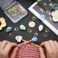 thumbnail image 3 of 6 Pcs Knitting Needle Stoppers 30 Pcs Knitting Stitch Marker Rings Ghost Skull Point Protectors Stoppers Silicone Stitch Stoppers Knitting Supplies Accessories for DIY Crafts, 3 of 6