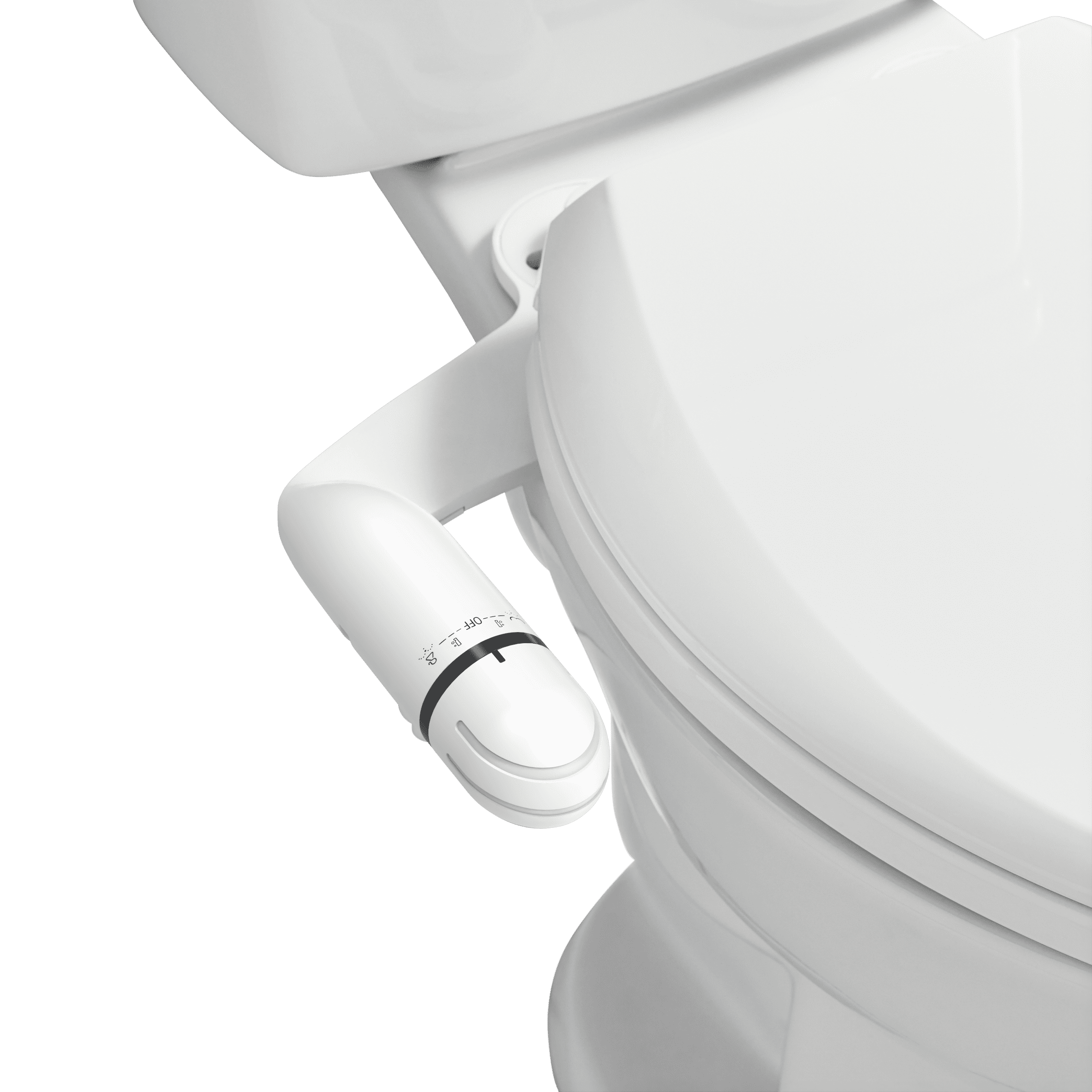 Mainstays Dual Nozzles Bidet Attachment with Self Cleaning Daisy White