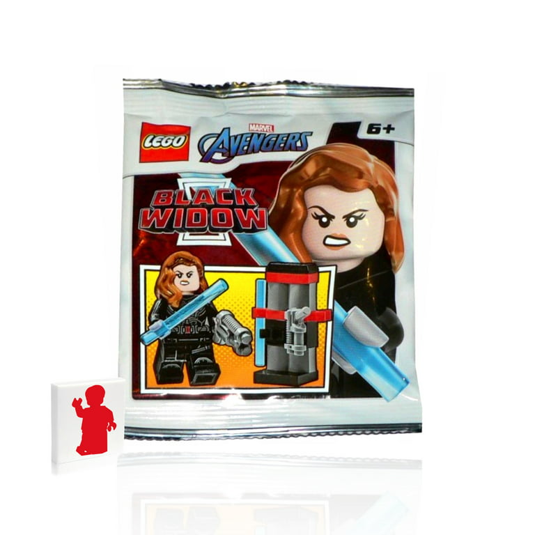 LEGO Marvel Super Heroes Avengers Tower Battle Minifigure - Black Widow (Printed Arms) with Weapons Stand -