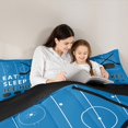 thumbnail image 4 of Feelyou Boys Sport Bedding Comforter Set 7-Piece for Kids Teens, Ice Hockey Full Bedding Set, Eat Sleep Ice Hockey Fitted Sheet Flat Sheet, Blue Black Room Decor, 4 of 8