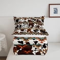 thumbnail image 5 of Erosebridal Cowhide Quilt Brown Highland Cow Print Twin Comforter Set,Western Bedding Set Exotic Aztec Duvet Insert,Farmhouse Wild Animals Longhorn Skin Room Decor Cowboys Gifts for Men, 5 of 6