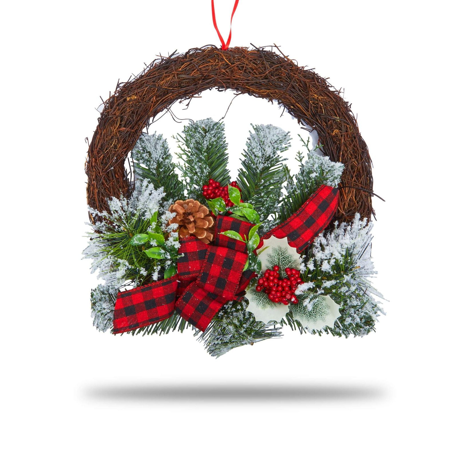 Mantle decor Christmas decorations Traditional Door hanger Christmas Wreath plaid bow xmas wreath Holiday door decor Door wreath