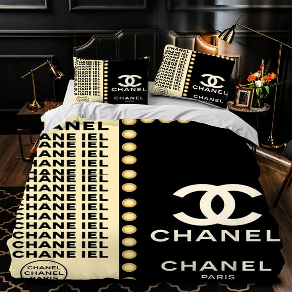 Chic Black and Cream 3-Piece Duvet Cover Set Bedding for Elegant Bedrooms