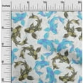 thumbnail image 2 of oneOone Polyester Spandex Light Blue Fabric Asian Japanese Koifish Sewing Craft Projects Fabric Prints By Yard 56 Inch Wide, 2 of 5