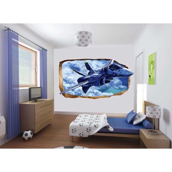 Startonight 3D Mural Wall Art Photo Decor Fight Plane in you Room! Amazing Dual View Surprise Wall Mural Wallpaper for Bedroom Kids Wall Paper Art Gift Large 47.24 ‘’ By 86.61 ‘’