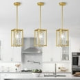 thumbnail image 5 of LMQNINE Modern Gold Crystal Pendant Light for Kitchen Island,Adjustable Square Chandelier for Dining Room,Bedroom,1-Light, 5 of 12