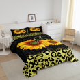 thumbnail image 3 of Erosebridal Botanical Sunflower Comforter Sets Queen Size, Gold Leopard Cheetah Print Down Comforter, Reversible 3pcs, 3 of 7