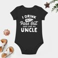 thumbnail image 4 of Drink Til I Pass Out Like My Uncle Baby Bodysuit – Funny Infant One-Piece for Boys Girls, Newborn Gift Outfit Black-style 24months, 4 of 7