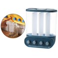 thumbnail image 1 of Wall-Mounted Dry Food Storage Dispenser Grains organization storage cereal Rice Box Candy Organizer 4 Grid Blue, 1 of 8