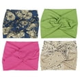 thumbnail image 1 of 4 piezas de diadema anudada de moda bohemia para mujeres en rojo rosa, verde, caqui y azul cielo, 1 of 5