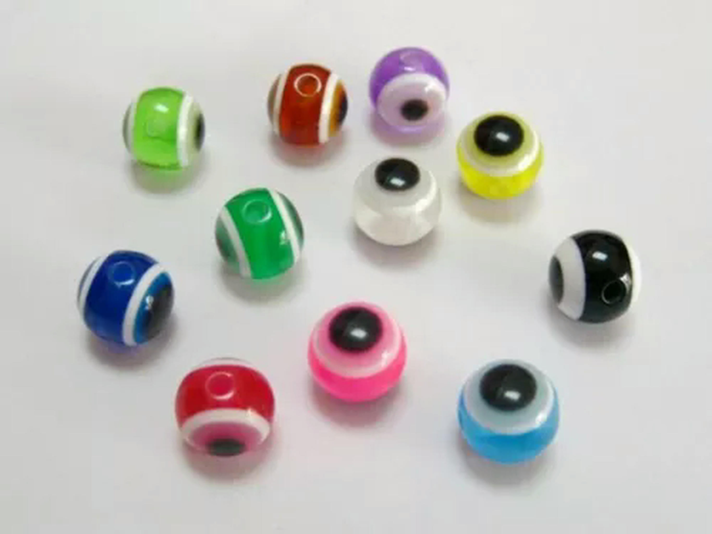 EOEMY 1000 Mixed Colour Acrylic Evil Eye Ball Round Beads 8mm Kabbalah Jewelry Making