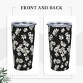 thumbnail image 3 of Daisy Flowers Tumbler 20oz Floral Stainless Steel Insulated Tumblers with Lid and Straw Black Travel Coffee Mug Tea Wine Cups Water Bottle Sport Gifts for Women, 3 of 6