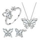 thumbnail image 2 of Fiudx Conjunto de Joyas de Mariposa, Elegante Collar con Colgante de Plata 925, Pendientes y Anillo Deslumbrantes, Belleza Atemporal con Circonitas Aaa+, Regalo para Bodas U Ocasiones Especiales, Per, 2 of 5