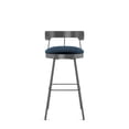 thumbnail image 2 of Amisco Monza 30 In. Swivel Bar Stool - Dark Blue Velvet / Dark Grey Metal, 2 of 7