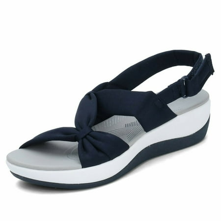 

Penkiiy Women s Platform Espadrille Wedge Sandals Slingback Bowknot Open Toe Casual Summer Dress Shoes 39 Blue