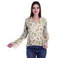 thumbnail image 4 of Moomaya Kurta Col Kurta Dentelle Détails Imprimé Manches Longues Tunique, 4 of 5
