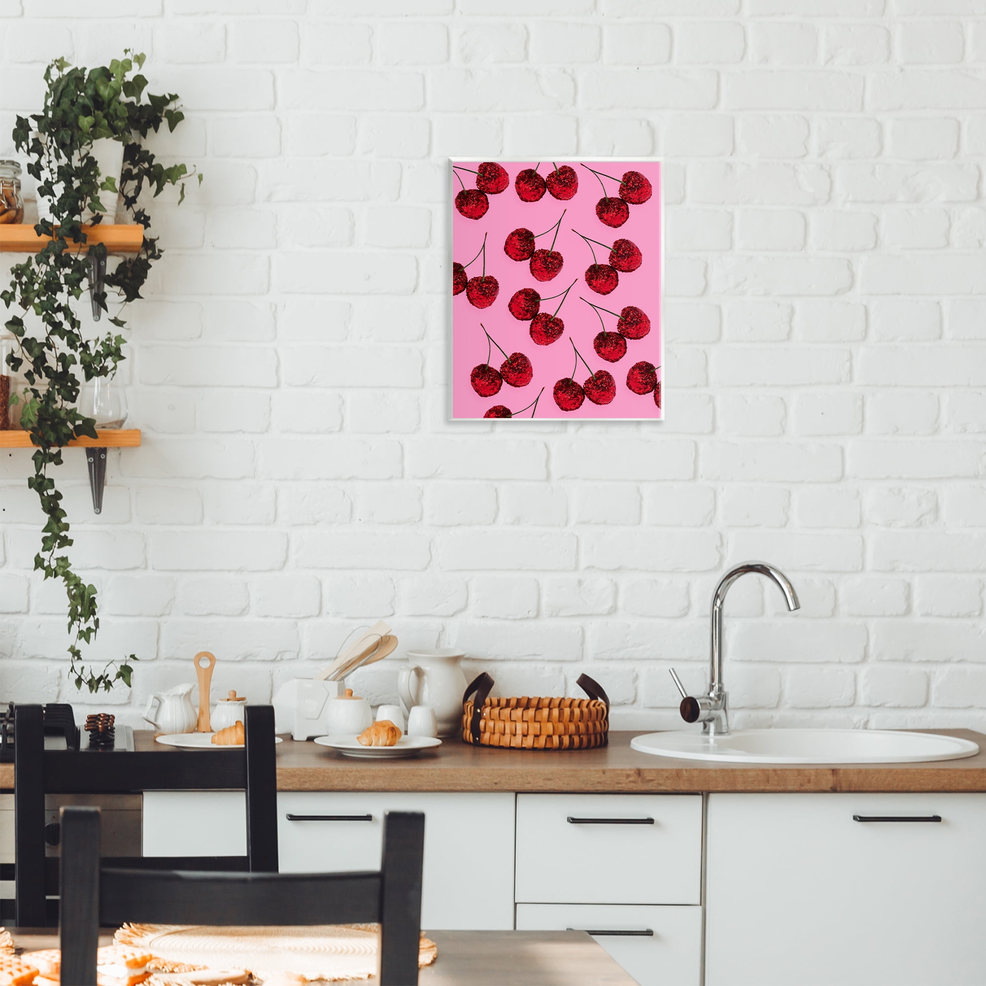 Stupell Industries Glitter Glam Cherries Pattern Wall Plaque Art, design by LISH Creative