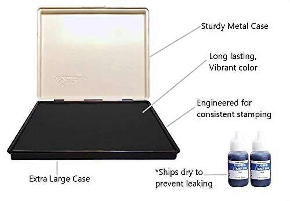 Infusion 7" x 8" Extra Large Industrial Stamp Ink Pad, Your Go to Large Stamp Ink Pad for Bright Color, Even Coverage and Durability, Black Stamp Pad