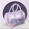 thumbnail image 5 of MIFORINES Bolso de mano con asa superior en forma de almohada de gelatina de verano para mujer, bolso de cristal transparente de Color caramelo, 5 of 5